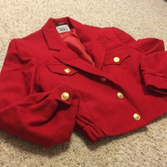 DELETED Vintage 1980’s red wool crop jacket - Picture 5 of 8